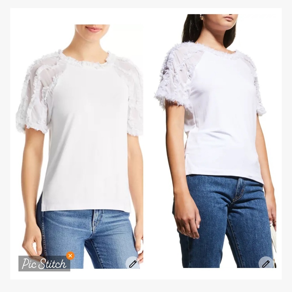 Kobi Halperin Betsy Ruffle Trim Top White